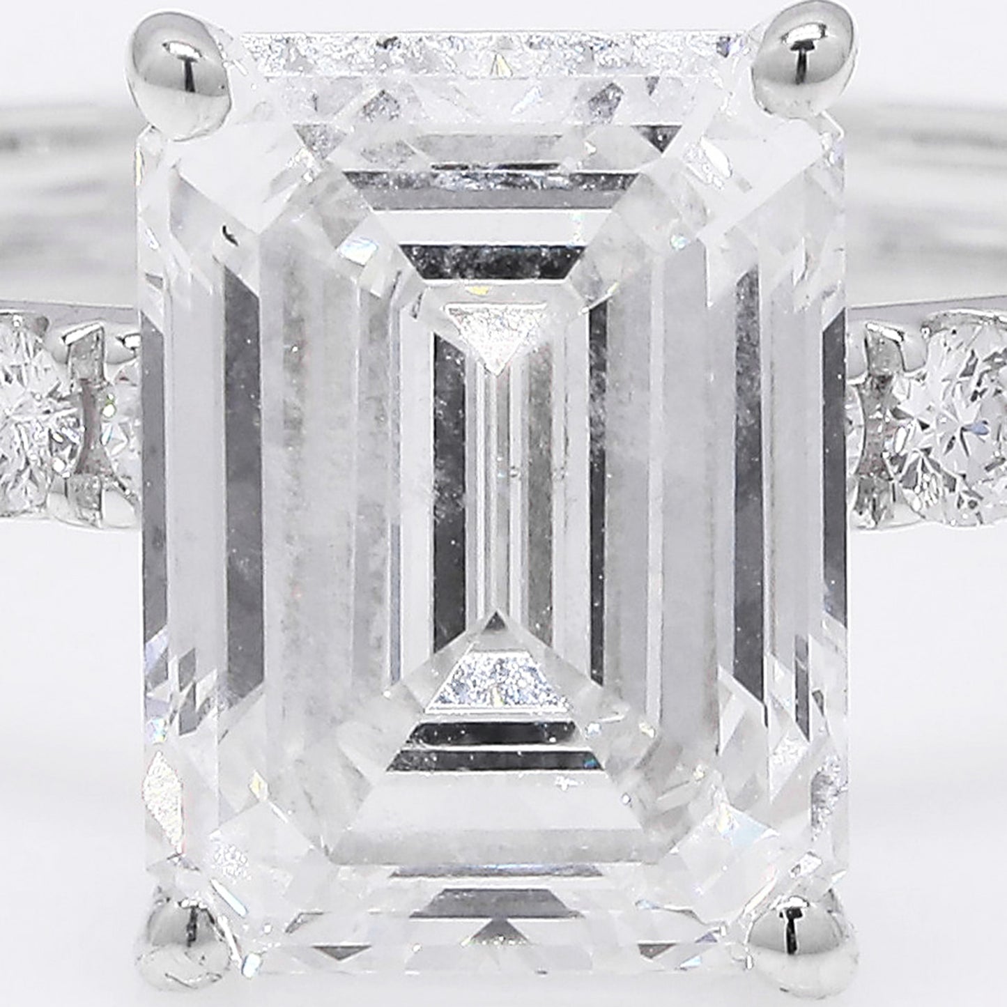 3.26 Ct Emerald Cut Lab Grown Diamond 14K Gold Ring