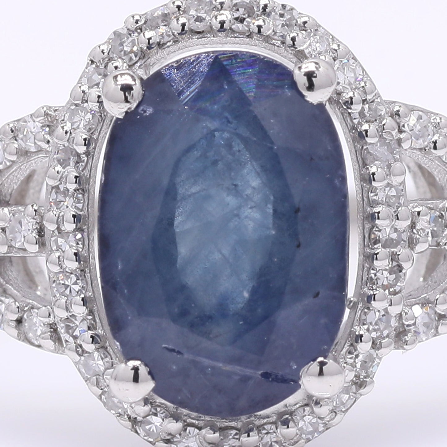 2.43 Ct Oval Mixed Cut Natural Sapphire 950 Platinum Ring