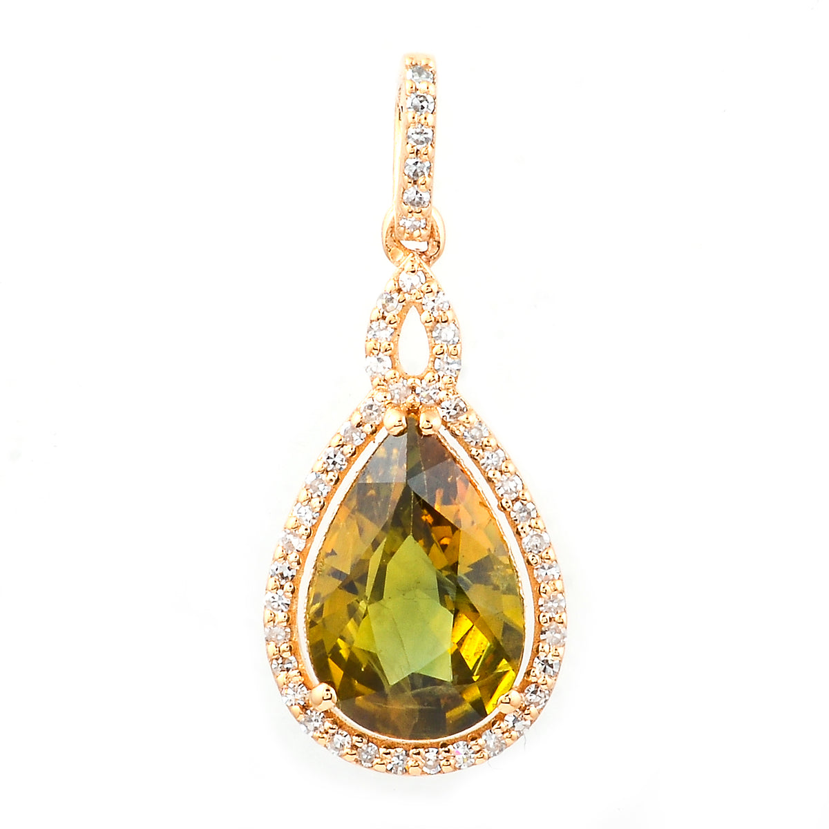 2.58 Ct Pear Mixed Cut Natural Yellow Sapphire 14K Gold Pendant