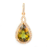2.58 Ct Pear Mixed Cut Natural Yellow Sapphire 14K Gold Pendant