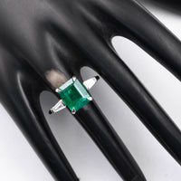 4.99 Ct Octagon Step Cut Natural Beryl Emerald 950 Platinum Ring