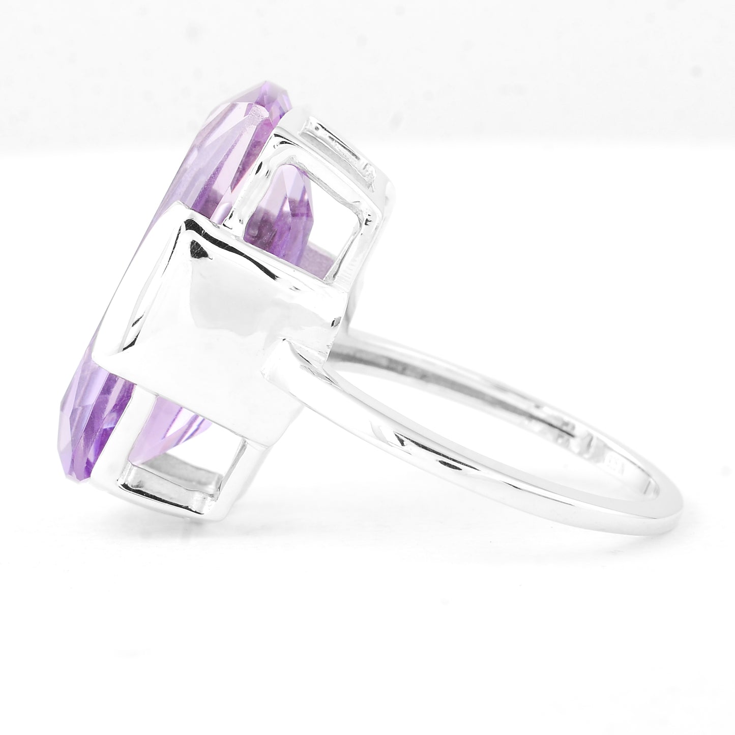 9.88 Ct Cushion Amethyst 925 Sterling Silver Ring