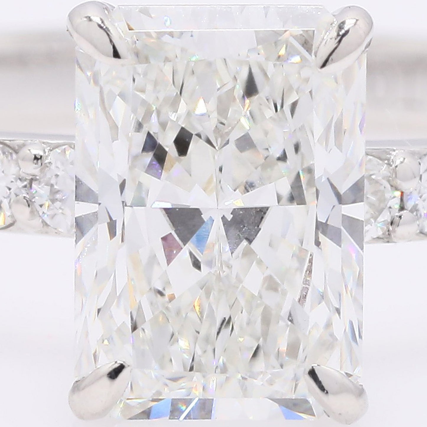 2.18 Ct Cut Cornere Rectangular Modifie Brilliant Lab Grown Diamond 950 Platinum Ring