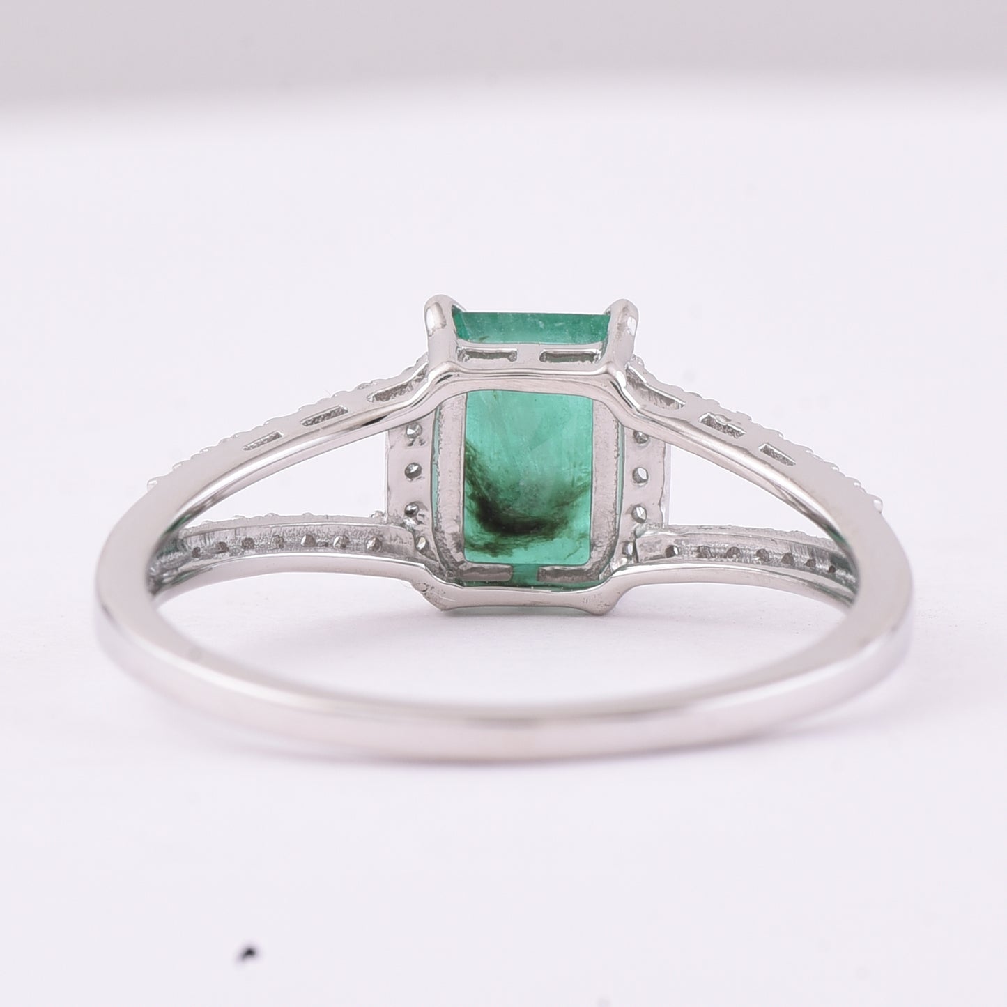 1.14 Ct Octagon Step Cut Natural Emerald 950 Platinum Ring