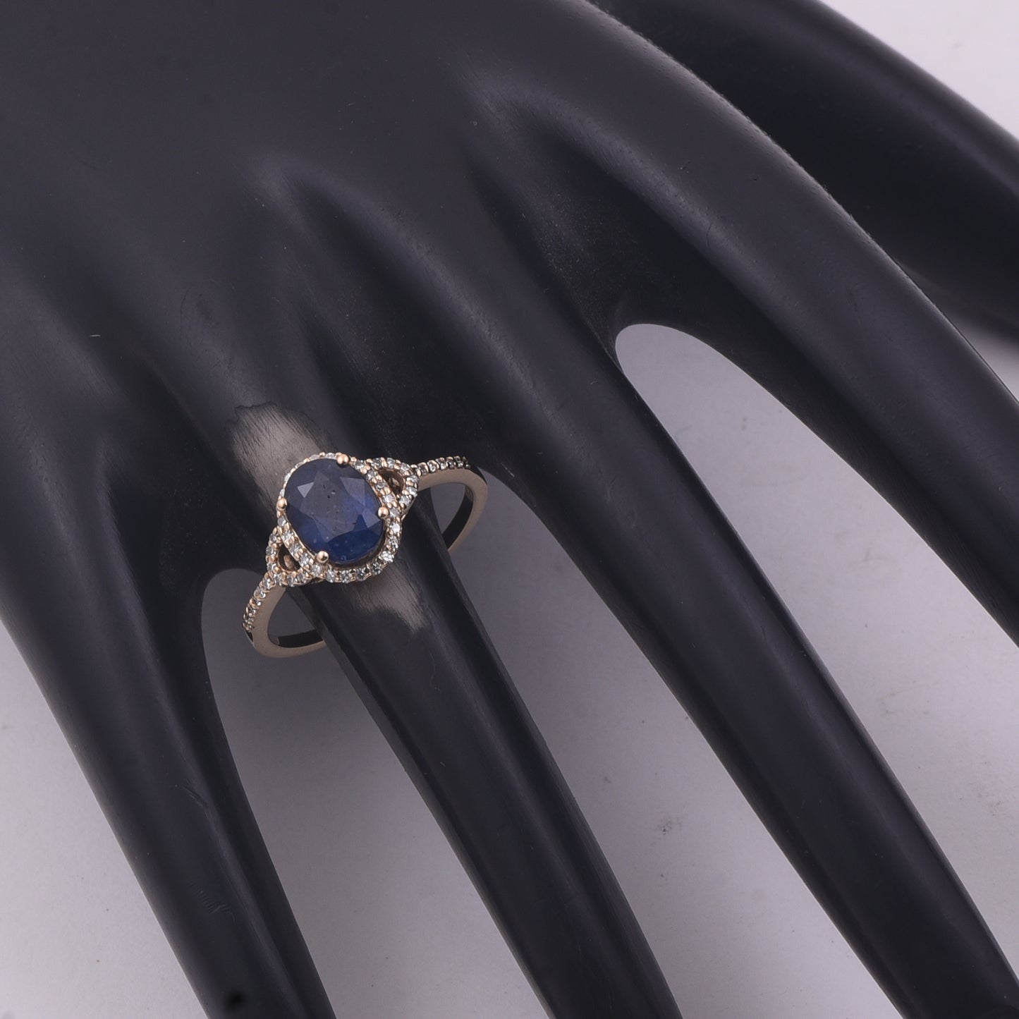 2.03 Ct Oval Mixed Cut Natural Sapphire 14K Gold Ring