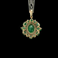 2.32 Ct Oval Emerald 14K Gold Pendant