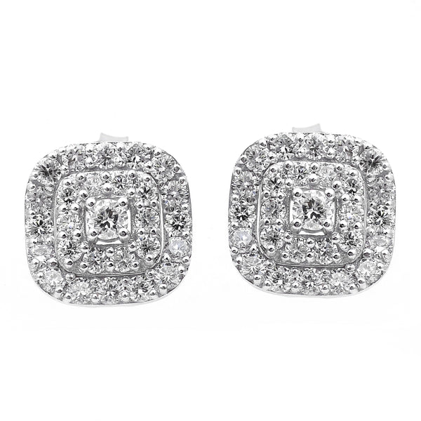 1.64 Ct Round Lab Grown Diamond 925 Sterling Silver Earrings