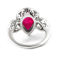 6.75 Ct Pear Ruby 950 Platinum Ring