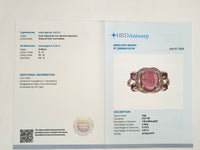 4.22 Ct Oval Cabochon Cut, Round Cabochon Cut Natural Pink Tourmaline 14K Gold Ring