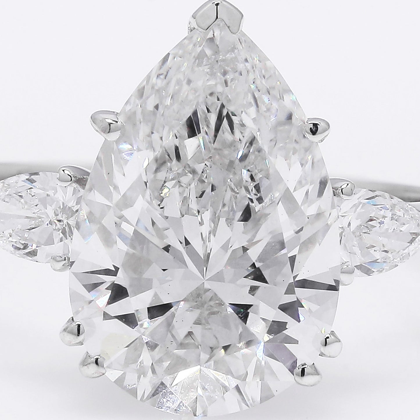 4.35 Ct Pear Brilliant Lab Grown Diamond 14K Gold Ring