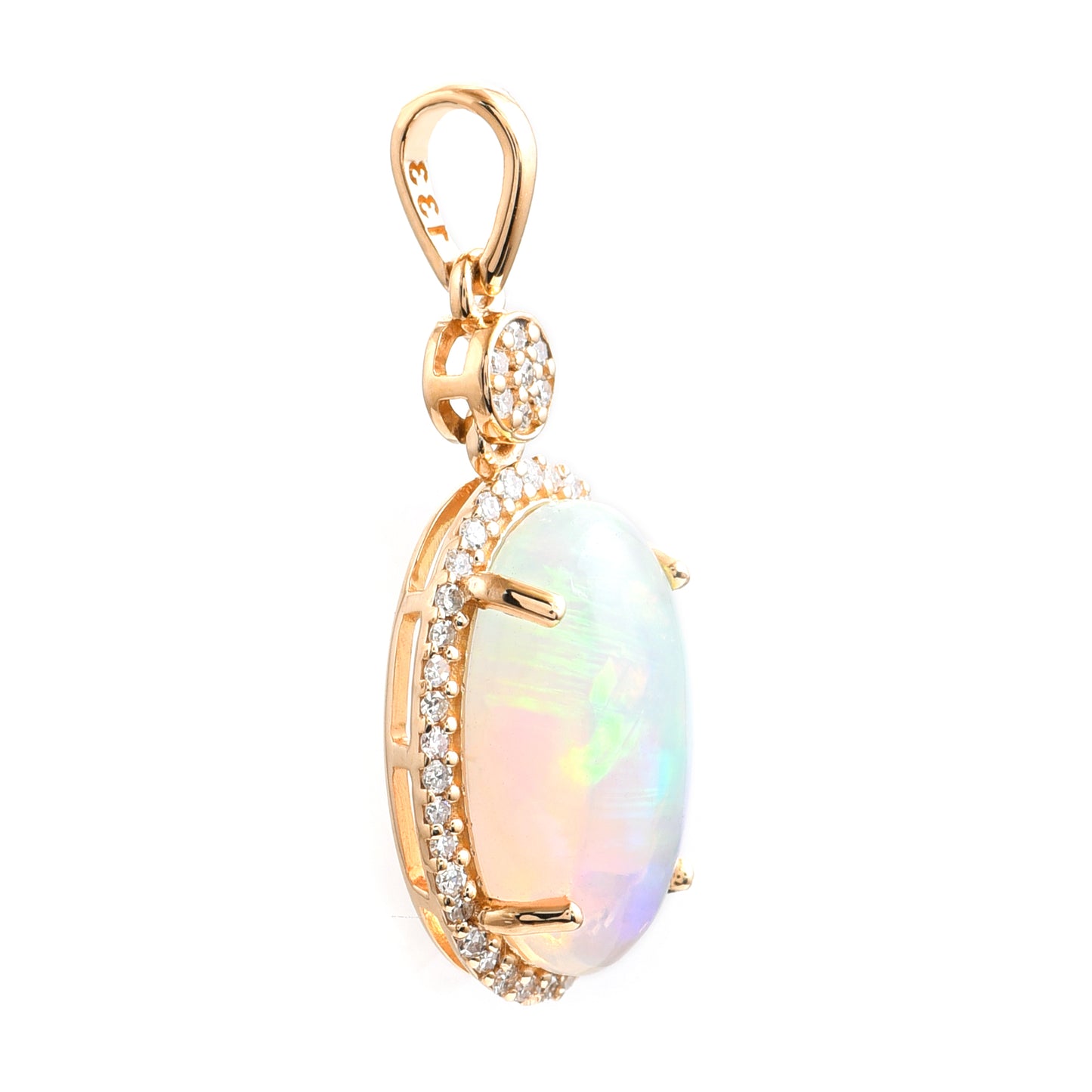 2.36 Ct Oval Opal 14K Gold Pendant