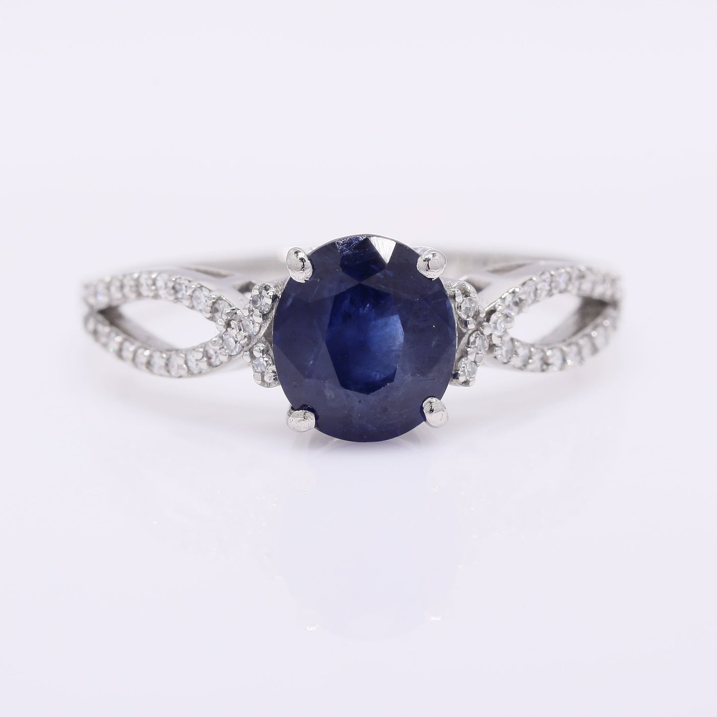2.25 Ct Oval Mixed Cut Natural Sapphire 950 Platinum Ring