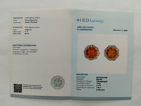 1.16 Ct Round Mixed Cut Natural Fire Opal 14K Gold Earrings