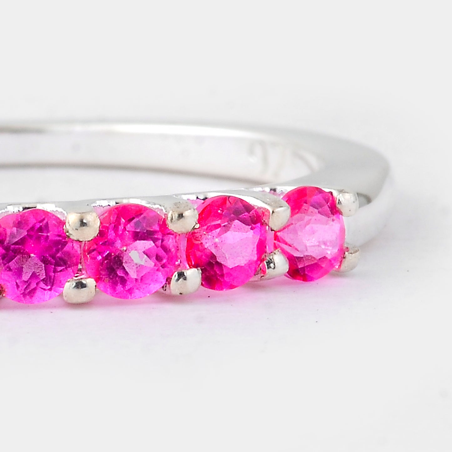1.39 Ct Round Pink Topaz, 925 Sterling Silver Ring