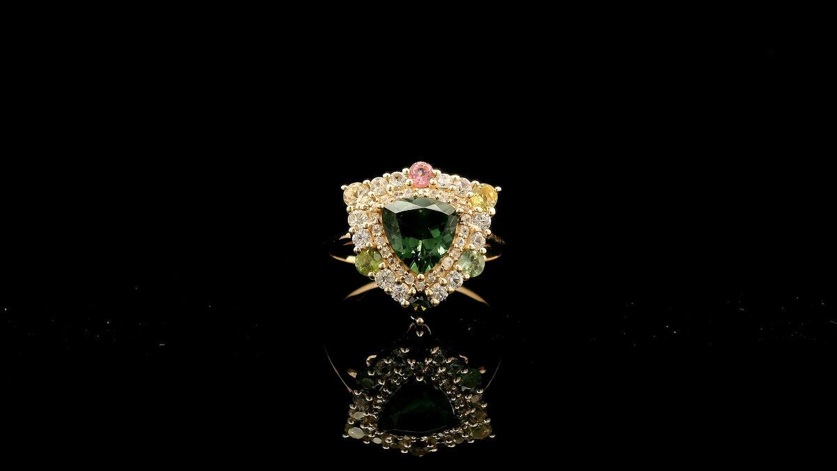 1.76 Ct Trillion Tourmaline 14K Gold Ring