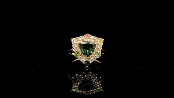 1.76 Ct Trillion Tourmaline 14K Gold Ring