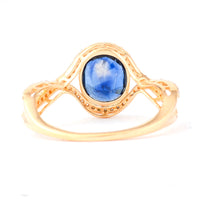 2.34 Ct Oval Mixed Cut Natural Sapphire 14K Gold Ring