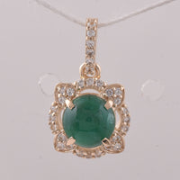 1.07 Ct Round Emerald 9K Gold Pendant