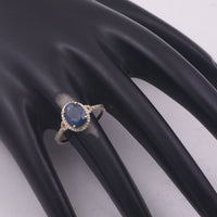 2.52 Ct Oval Mixed Cut Natural Sapphire 14K Gold Ring