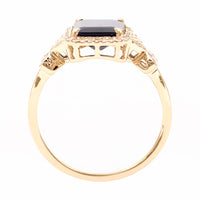 2.65 Ct Octagon Natural Sapphire 14K Gold Ring