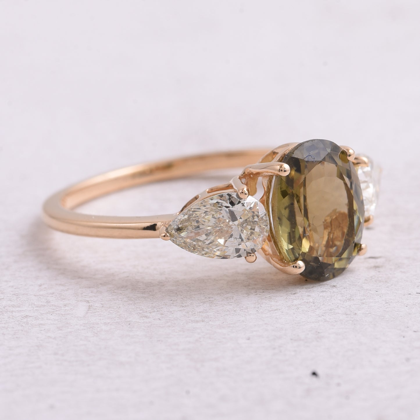 2.81 Ct Oval Natural Tourmaline 14K Gold Ring