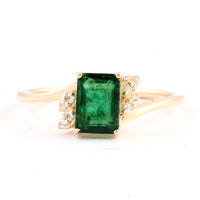 1.18 Ct Octagon Emerald 14K Gold Ring
