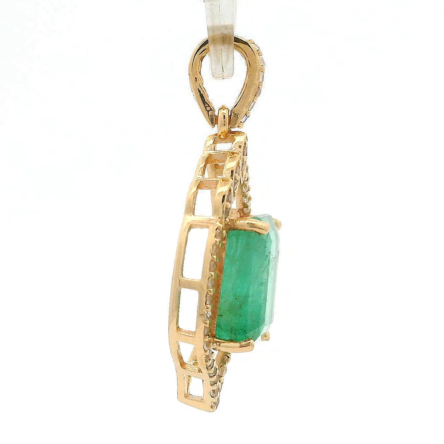 2.33 Ct Octagon Emerald 14K Gold Pendant