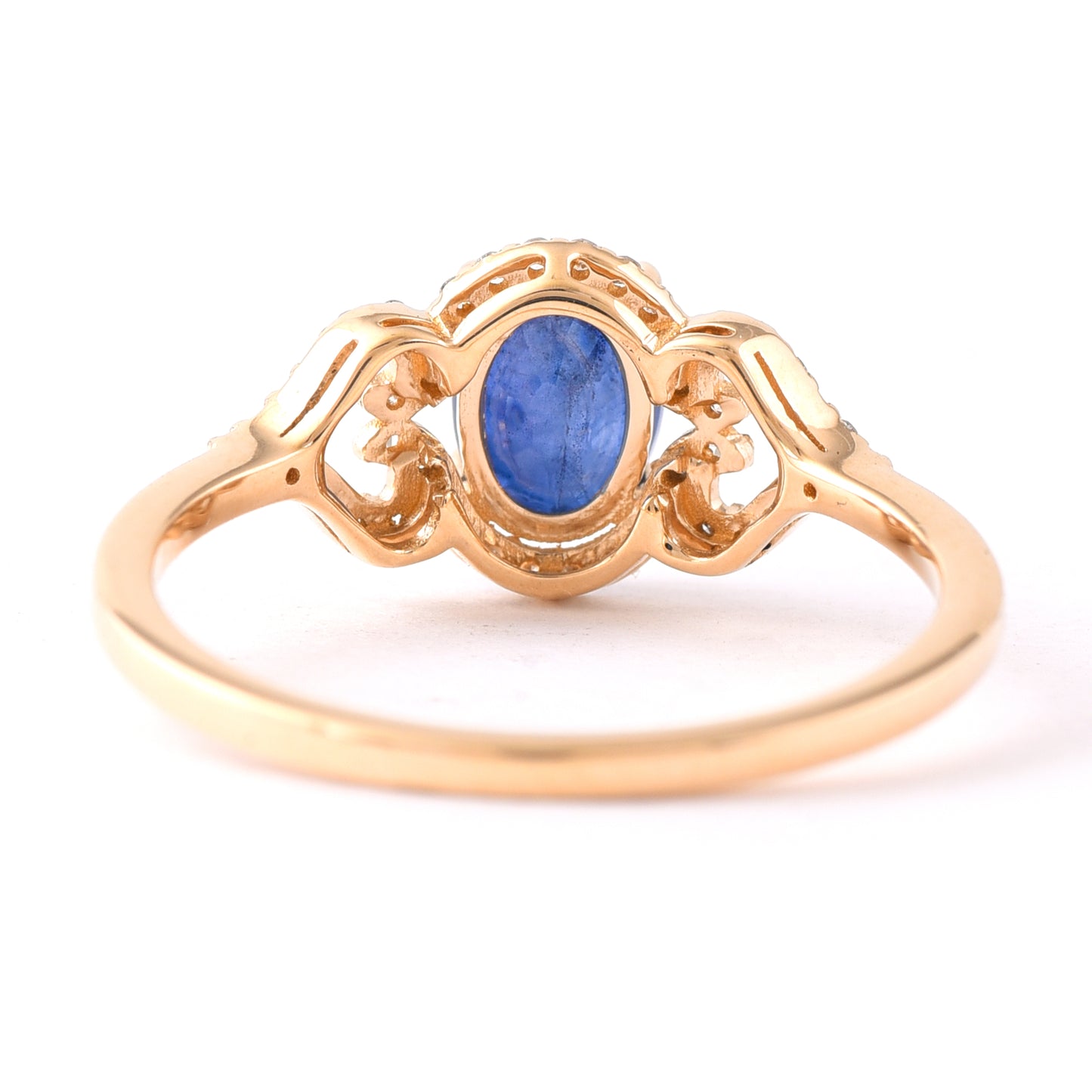 1.50 Ct Oval Mixed Cut Natural Sapphire 14K Gold Ring