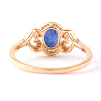 1.50 Ct Oval Mixed Cut Natural Sapphire 14K Gold Ring
