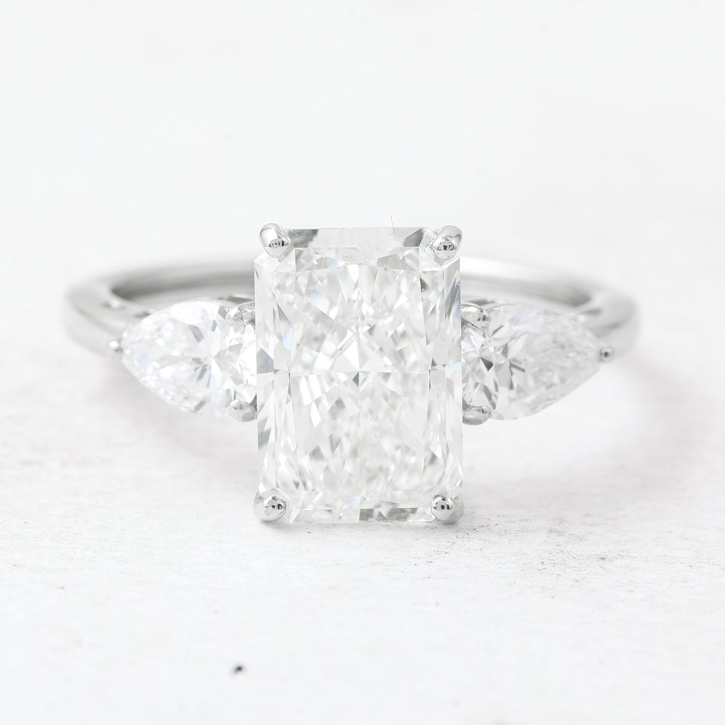 3.64 Ct Radiant Lab Grown Diamond 950 Platinum Ring