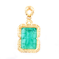 4.49 Ct Octagon Natural Emerald 14K Gold Pendant
