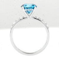 2.31 Carats Blue Lab Grown Diamond 14K Gold Ring