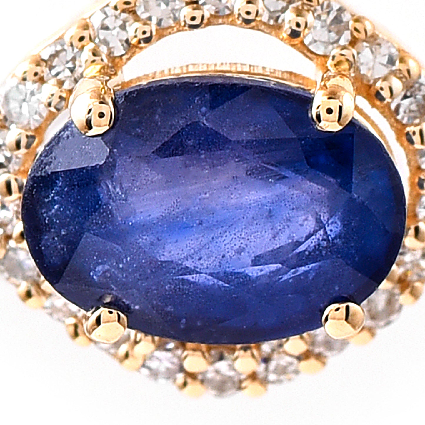 1.16 Ct Oval Mixed Cut Natural Sapphire 14K Gold Pendant