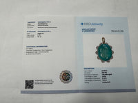 7.76 Ct Oval Mixed Cut Natural Emerald 14K Gold Pendant