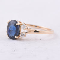 2.00 Ct Oval Natural Sapphire 14K Gold Ring