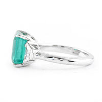 5.44 Ct Octagon Step Cut Natural Beryl Emerald 950 Platinum Ring
