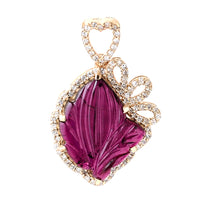 4.76 Ct Fancy Carving Natural Tourmaline 14K Gold Pendant