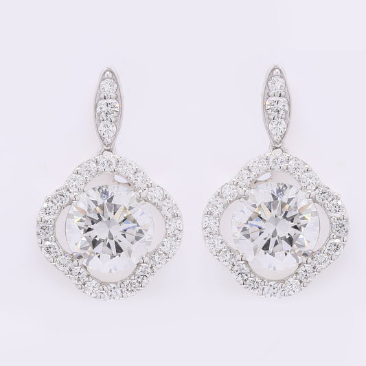 3.58 Carats Lab Grown Diamond 14K Gold Earrings