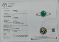 1.75 Ct Oval Cabochon Natural Beryl Emerald 14K Gold Ring