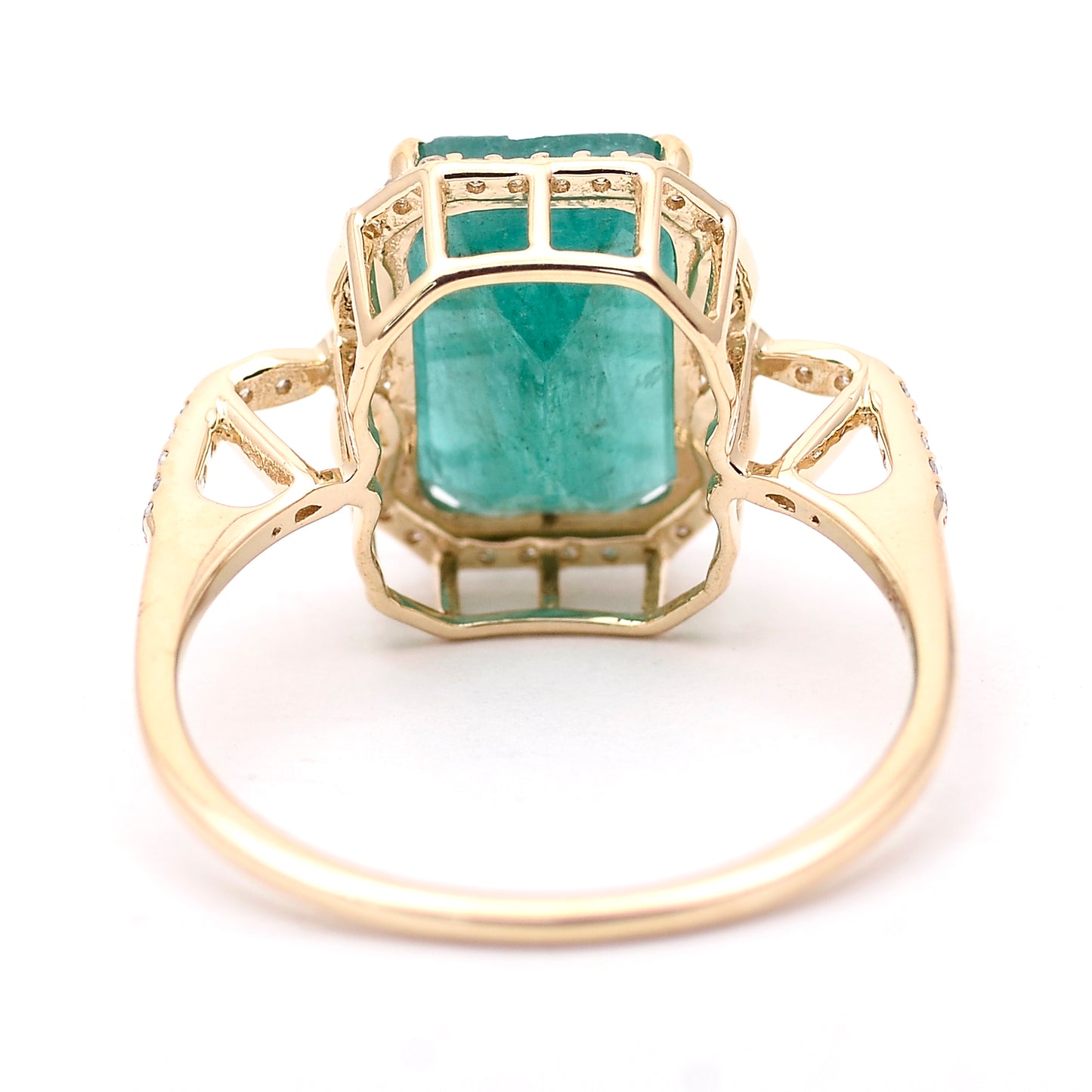3.60 Ct Octagon Natural Emerald 14K Gold Ring