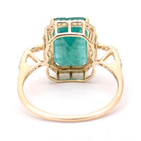 3.60 Ct Octagon Natural Emerald 14K Gold Ring