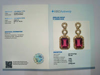1.36 Ct Octagon Natural Tourmaline 14K Gold Earrings