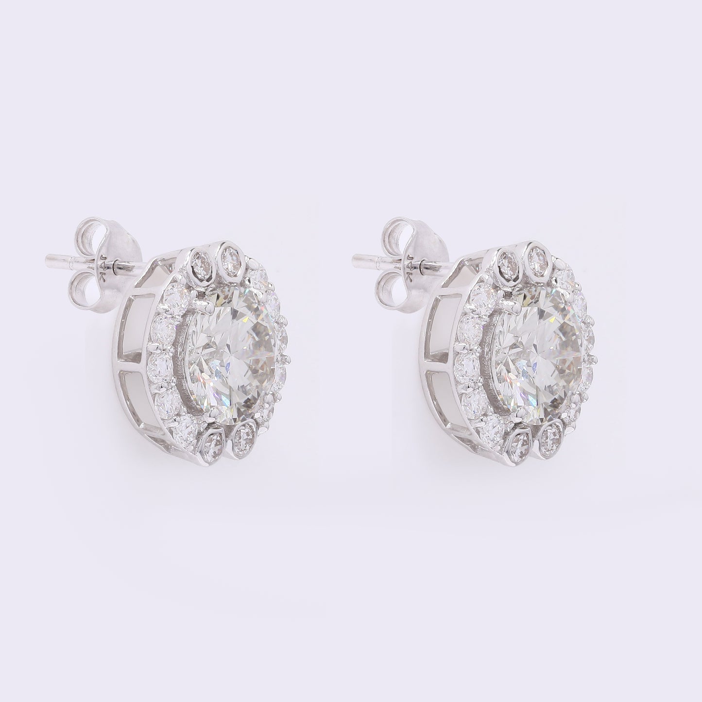 3.92 Carats Lab Grown Diamond 14K Gold Earrings