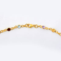 9.65 Ct Round Garnet, Peridot, Blue Topaz, Citrine, Amethyst 925 Sterling Silver Necklace