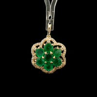 2.89 Ct Round Emerald 14K Gold Pendant