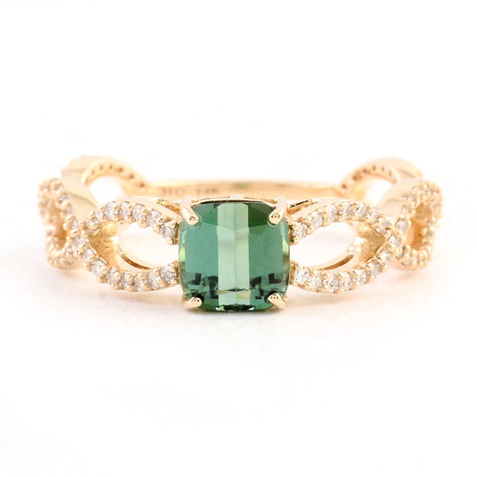 1.35 Carats Natural Tourmalines 14K Gold Ring