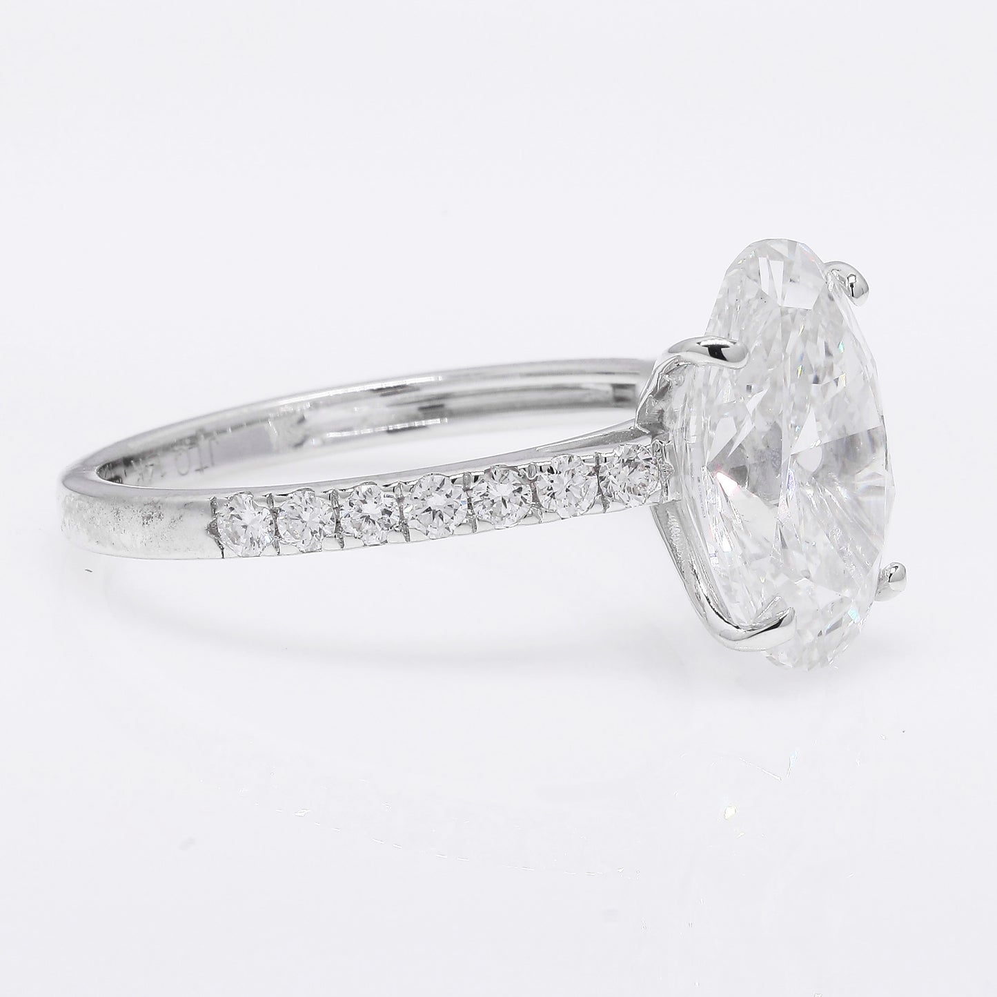 4.20 Ct Oval Brilliant Lab Grown Diamond 14K Gold Ring