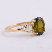 1.97 Ct Oval Natural Tourmaline 14K Gold Ring