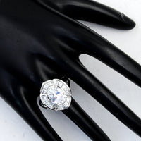 15.48 Ct Cubic Zirconia 925 Sterling Silver Ring