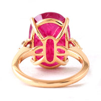 14.71 Ct Cushion Ruby 18K Gold Ring